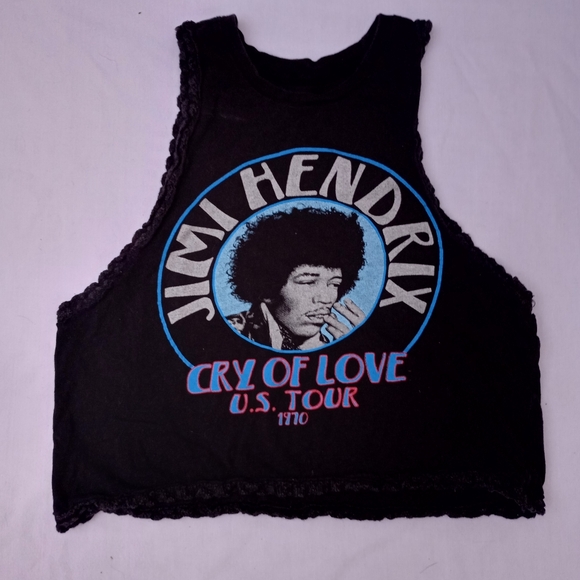 Rockin Artwork Jimi Hendrix Cry of Love US Tour 1970 Tank Cropped Festival Fun - Picture 9 of 15